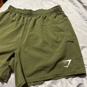 green drawstring shorts